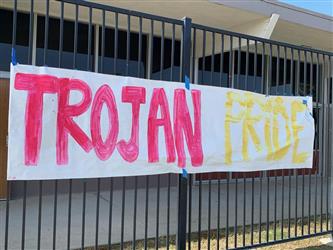 trojan pride sign